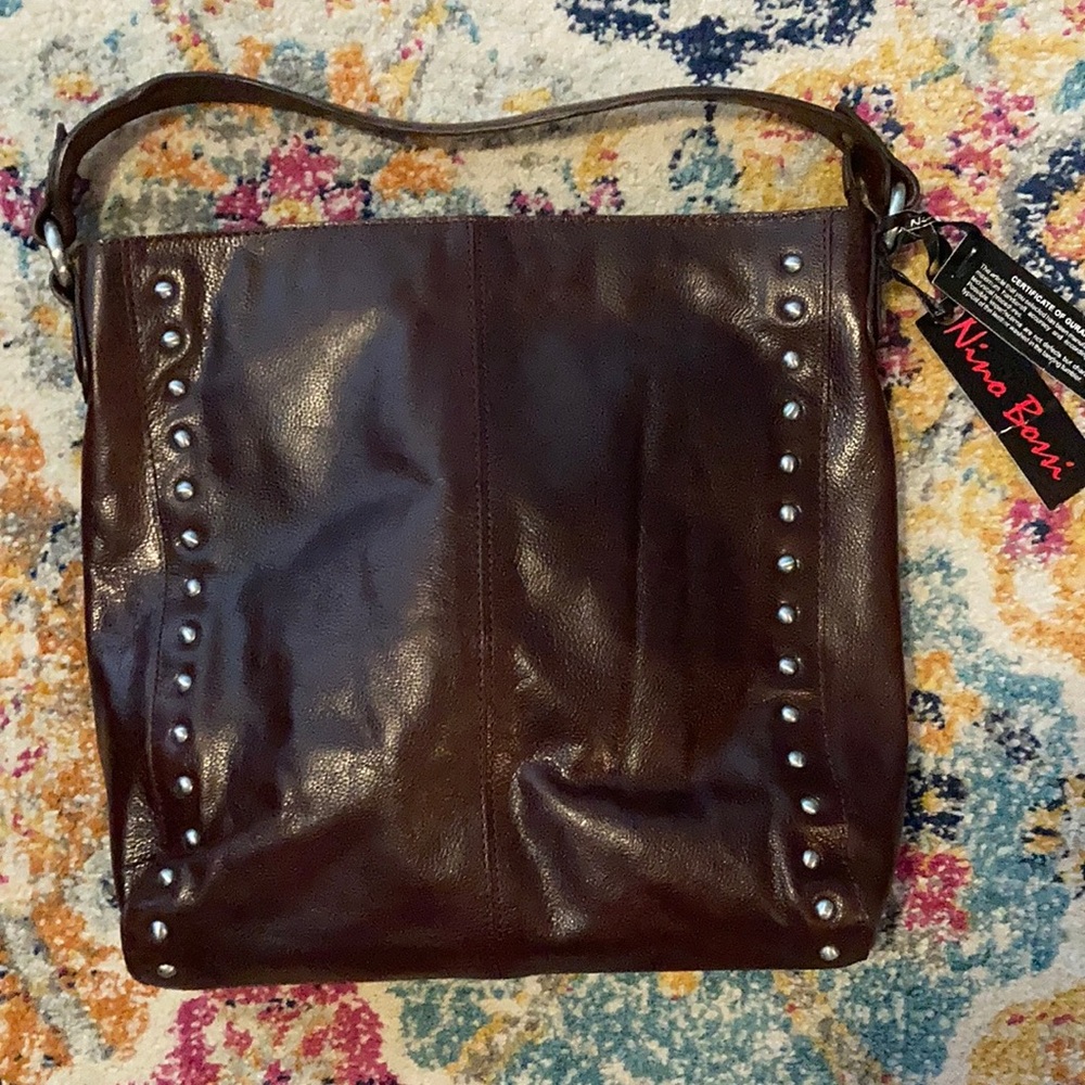 Dark brown leather purse, NWT